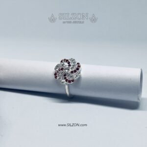 Latest Trendy whirlstone Flower Premium Quality silver ring for women