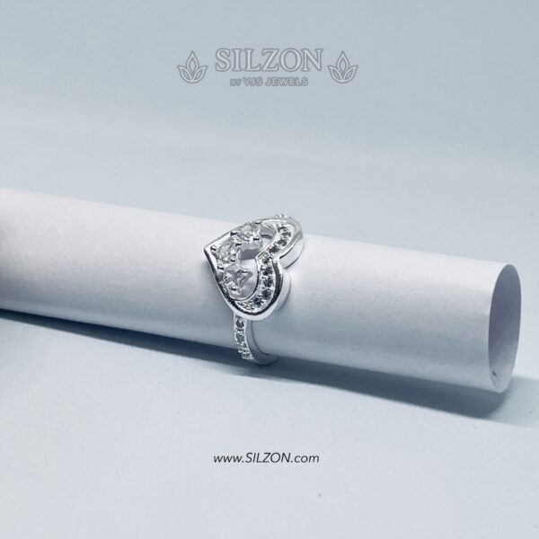 Lovebird Heartrobe Designed Premium microstone silver ring for womens - Image 3