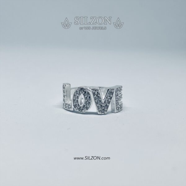 LOVE Alphabet Ring in 925 Silver