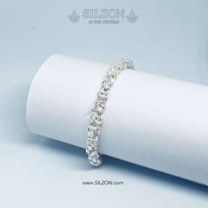 Handcrafted Silver Byzantine Chain Bracelet