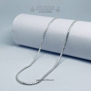 Evelate Classic Real Silver Box Chain for Mens and Womens
